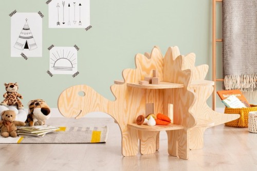 Drewniany regał / półka montessori Dinozaur STEGOZAUR