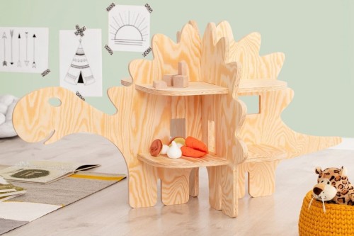 Drewniany regał / półka montessori Dinozaur STEGOZAUR