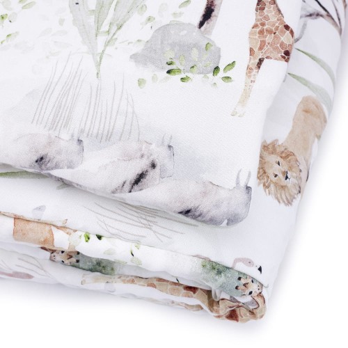 Bambusowa pościel do łóżeczka z wypełnieniem 100x135 cm - Sawanna