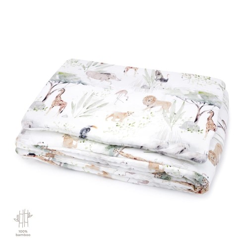 Bambusowa pościel do łóżeczka z wypełnieniem 100x135 cm - Sawanna