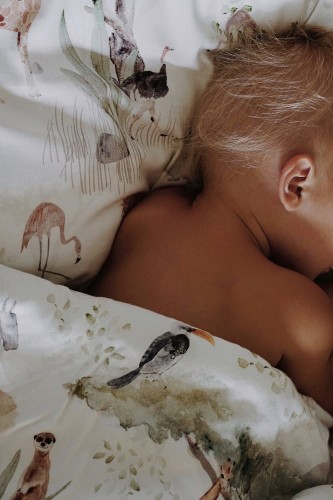 Bambusowa pościel do łóżeczka z wypełnieniem 100x135 cm - Sawanna