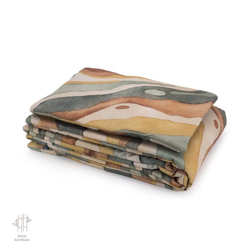 Bambusowa pościel dziecięca z wypełnieniem dla przedszkolaka 120x170 cm – Rainbow Mountain