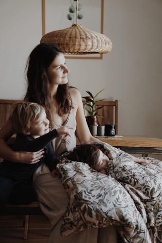 Bambusowa pościel dziecięca z wypełnieniem dla przedszkolaka 120x170 cm – Ornithology