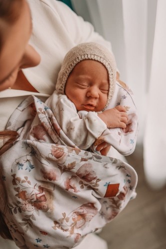 Bawełniany kocyk dziecięcy 70x90 cm – Berry Mousse