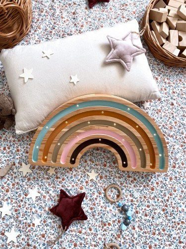 Lampka nocna do dziecięcego pokoju Tęcza - drewno