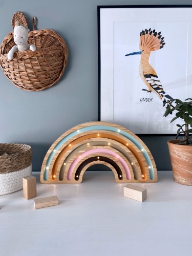 Lampka nocna do dziecięcego pokoju Tęcza - drewno