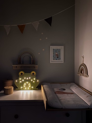 Drewniana lampka nocna do dziecięcego pokoju Żaba