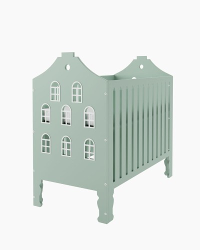 Łóżeczko Niemowlęce Kamieniczka 120 x 60 cm - zielone