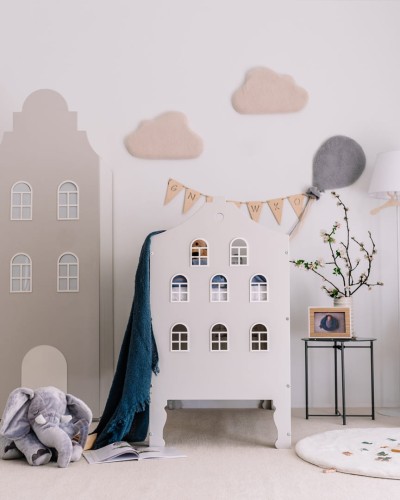 Łóżeczko Niemowlęce Kamieniczka 120 x 60 cm - pastelowe kolory, designerskie