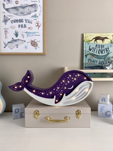 Lampka nocna do dziecięcego pokoju Fioletowy Wieloryb