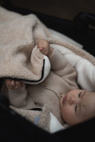 Zimowy śpiworek niemowlęcy do wózka Alpaka dla dzieci od 0 do 12 miesięcy – Ivory