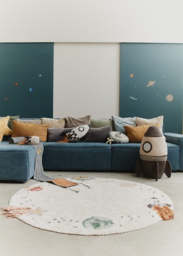Bawełniany dywan dziecięcy do prania w pralce Interstellar Journey - Ø 140 cm