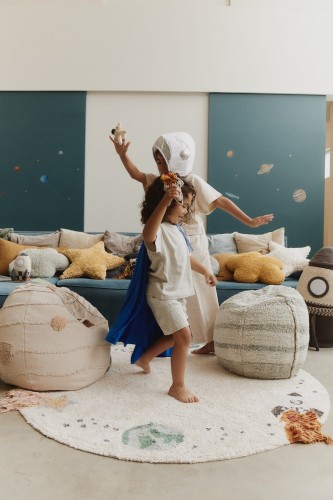 Bawełniany dywan dziecięcy do prania w pralce Interstellar Journey - Ø 140 cm