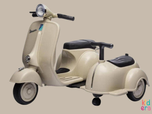 Dziecięcy skuter Vespa / pojazd elektryczny trójkołowy - beżowy