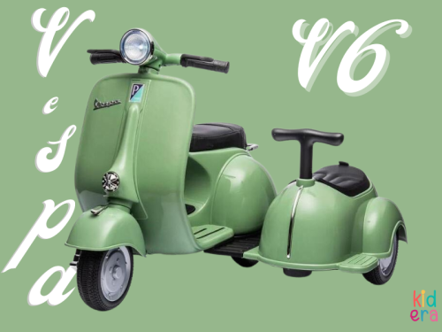 Dziecięcy skuter Vespa / pojazd elektryczny trójkołowy - zielony