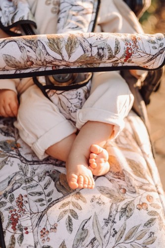 Bambusowa wkładka do wózka / spacerówki z oddychającą siatką – Ornithology