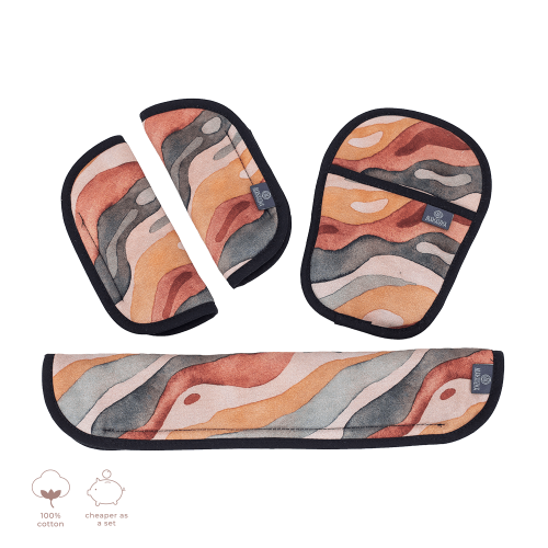 Zestaw osłonek na pasy i pałąk do wózka – Rainbow Mountain