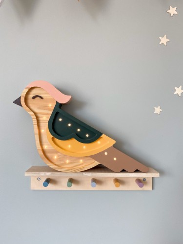 Lampka nocna dla dzieci Drewniana Jemiołuszka