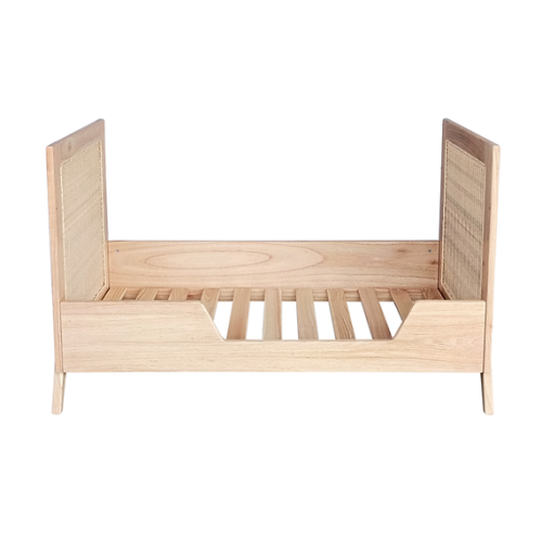 Łóżeczko niemowlęce Marélia Bois z naturalnym rattanem 60x120cm