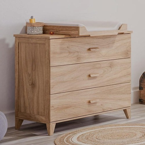 Zestaw drewnianych mebli do pokoju dziecięcego Naia Bois Naturele - łóżeczko 70x140cm