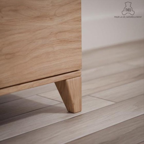 Zestaw drewnianych mebli do pokoju dziecięcego Naia Bois Naturele - łóżeczko 70x140cm