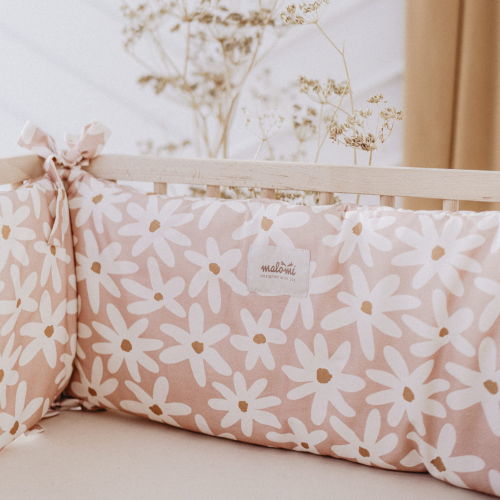 Ochraniacz do łóżeczka 60x120 cm w stokrotki