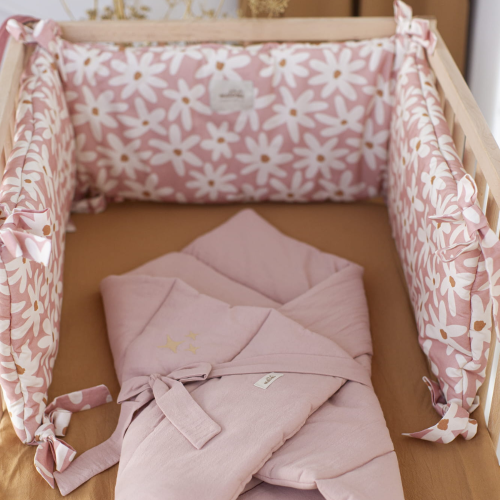 Ochraniacz do łóżeczka 60x120 cm w stokrotki