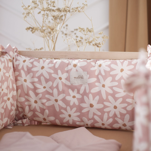 Ochraniacz do łóżeczka 60x120 cm w stokrotki