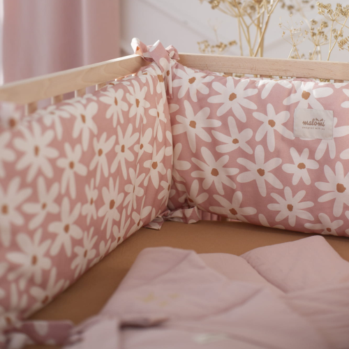 Ochraniacz do łóżeczka 60x120 cm w stokrotki