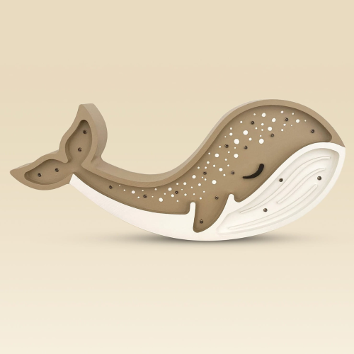 Lampka nocna dla dzieci Beżowy Wieloryb