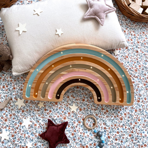Lampka nocna do dziecięcego pokoju Tęcza - drewno