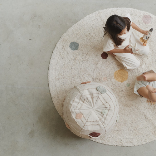 Bawełniany dywan dziecięcy do prania w pralce Układ Słoneczny - Ø 150 cm