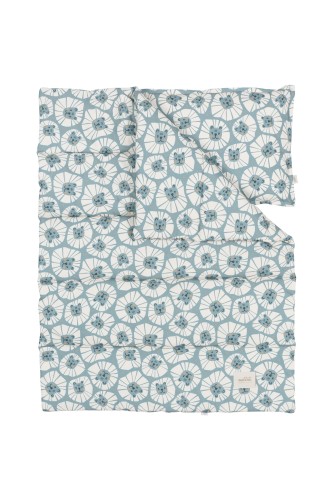 Pościel do łóżeczka z wypełnieniem w niebieskie lwy - 110x135cm