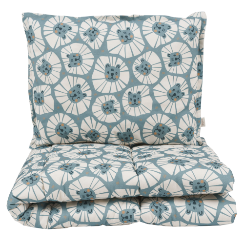 Dziecięca pościel z wypełnieniem wzór niebieskie lwy - 120x160cm