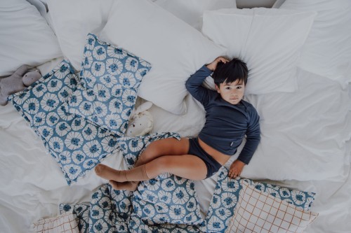 Dziecięca pościel z wypełnieniem wzór niebieskie lwy - 140x200cm