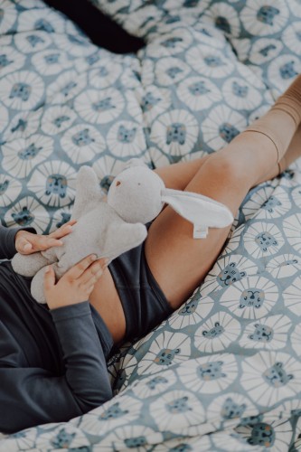 Dziecięca pościel z wypełnieniem wzór niebieskie lwy - 140x200cm