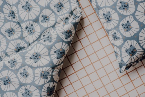 Dziecięca pościel z wypełnieniem wzór niebieskie lwy - 140x200cm