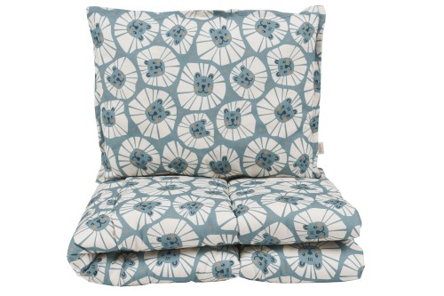 Dziecięca pościel z wypełnieniem wzór niebieskie lwy - 140x200cm