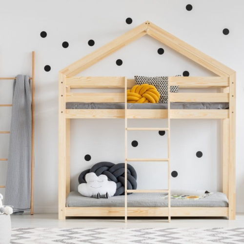 Drewniane łóżko piętrowe domek Mila DMP