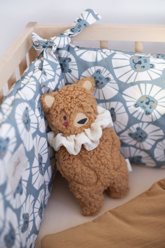 Ochraniacz do łóżeczka 60x120 cm w niebieskie lwy