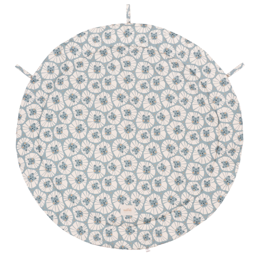 Mata do zabawy w lwy na niebieskim tle 120cm - gruba i ciepła