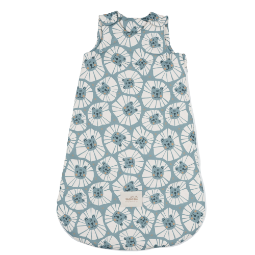 Śpiworek do spania dla niemowląt w niebieskie lwy - dla dzieci 0-12 miesięcy