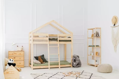 Drewniane łóżko piętrowe domek Mila DMP