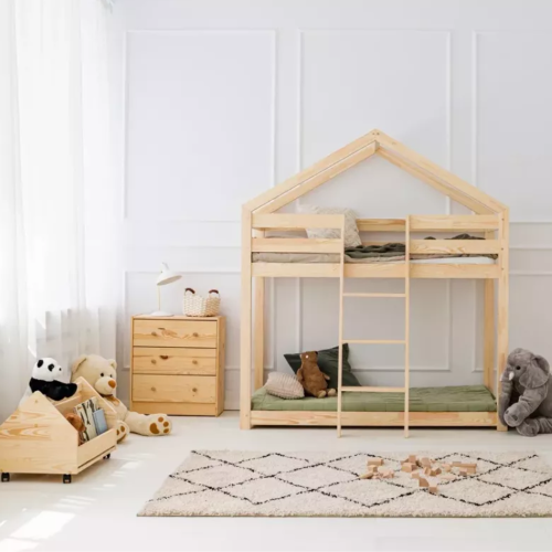 Drewniane łóżko piętrowe domek Mila DMP