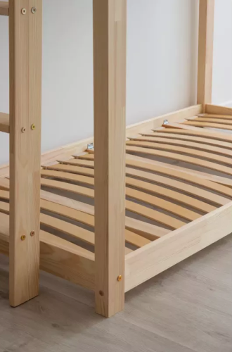 Drewniane łóżko piętrowe domek Mila DMPB