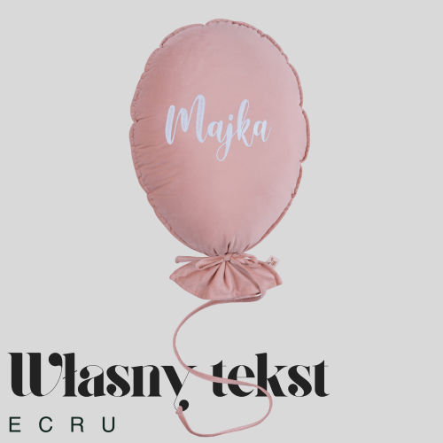 Dekoracyjny balon z miękkiego velvetu - 40 x 50 cm - pudrowy róż