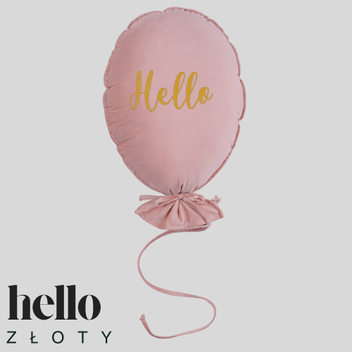 Dekoracyjny balon z miękkiego velvetu - 40 x 50 cm - pudrowy róż