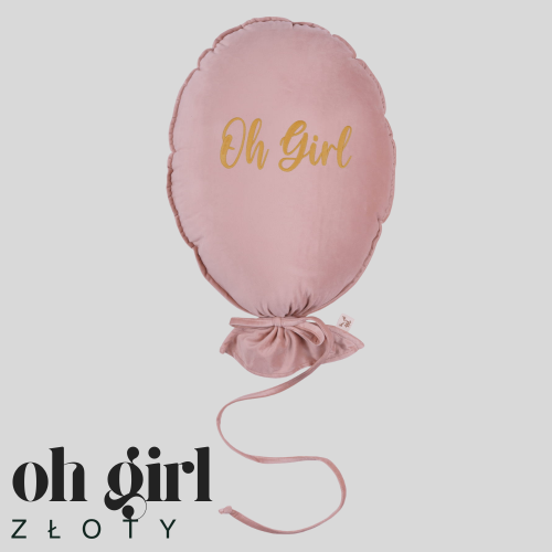 Dekoracyjny balon z miękkiego velvetu - 40 x 50 cm - pudrowy róż