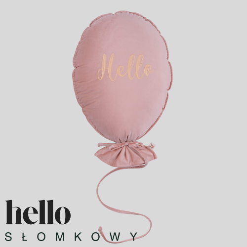 Dekoracyjny balon z miękkiego velvetu - 40 x 50 cm - pudrowy róż