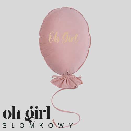 Dekoracyjny balon z miękkiego velvetu - 40 x 50 cm - pudrowy róż